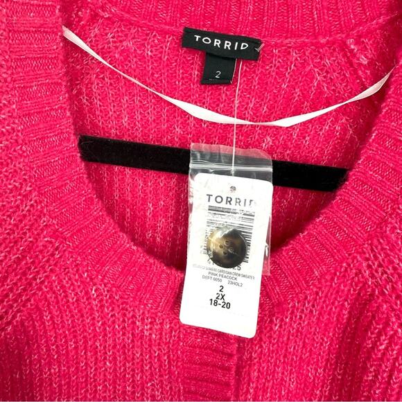 NWT Torrid Pink Vegan Cashmere Crop Cardigan Sweater‎ Size 2X - Picture 6 of 11